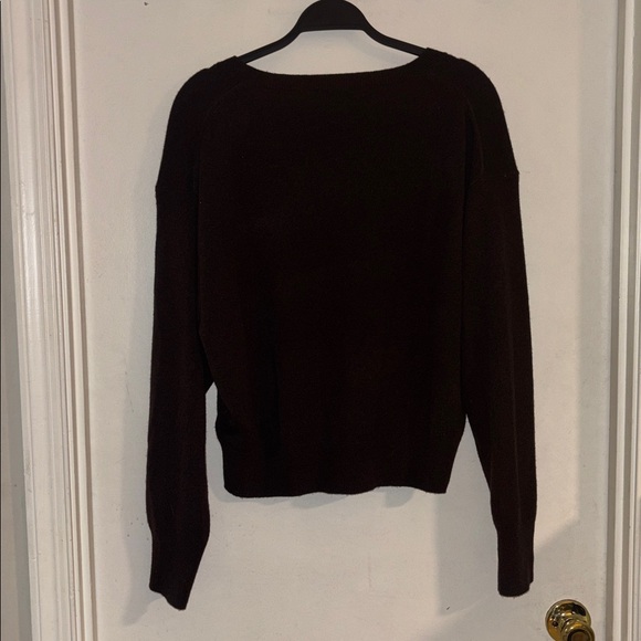 🦬 J. Crew Cashmere Shrunken V-Neck Sweater ~ Espresso - Picture 8 of 8